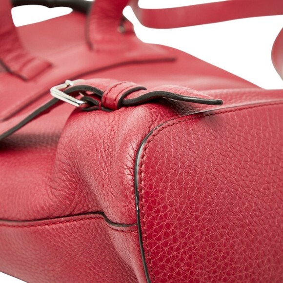 GUCCI Red Leather Bamboo Backpack main image 13